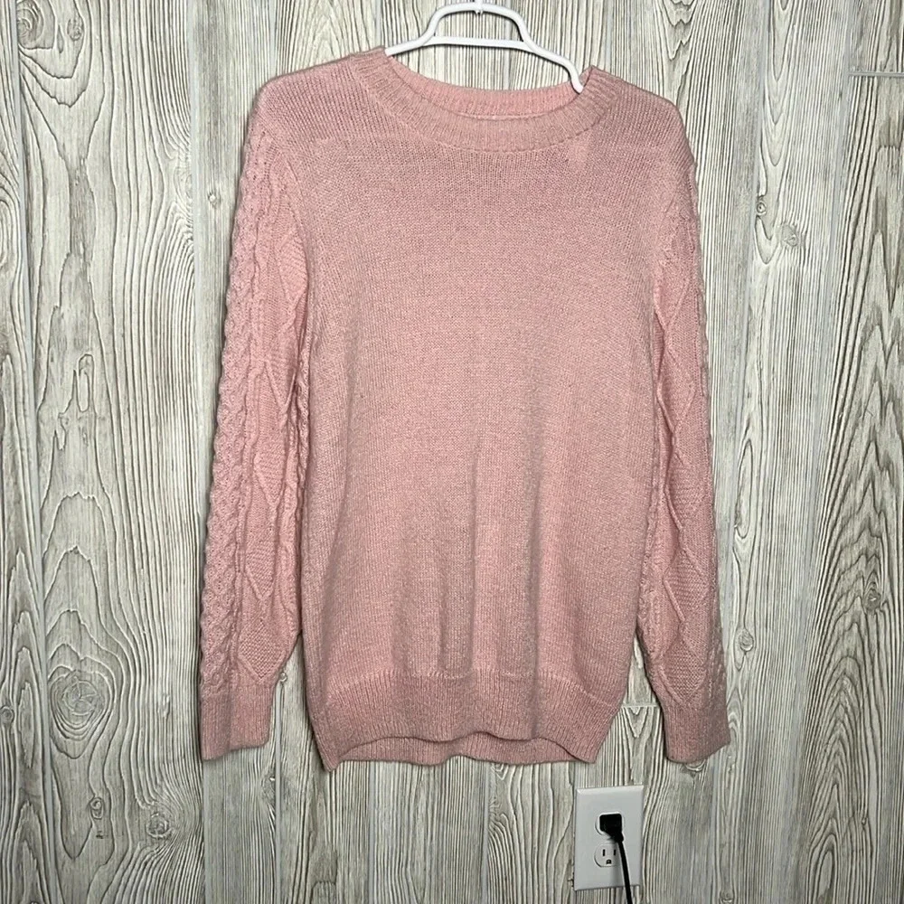 Rebecca Minkoff Light Pink Knit Pullover Sweater Wool Blend Size Large